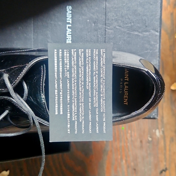 SAINT LAURENT MENS PATENT LEATHER OXFORD SHOES - Picture 2 of 4